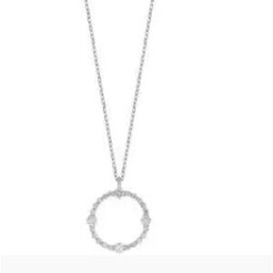 18 k White Gold -Authentic & Real Diamond necklace Linea Diamond Circle Pendant